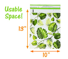 10x13, 14.5x19x4" Tropical Palm Leaves Flat Poly Mailers Combo, Mailing Shipping bags, Custom Banana Green leaf Medium and Large, Self Seal