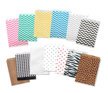 5x7" Paper Bags- 25, 50, 100, 200 Pack Tribal Chevron, Leopard, Zebra, Polka Dot, Wedding Bags, Party Favor Bags, Kraft Paper Candy Bags,