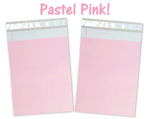 6x9, 9x12, 12x15, 14.5 x19 Pastel Pink Flat Poly Self Sealing shipping Mailers, Pink Design Mail bags, USPS, Fedex, UPS Approved Light pink