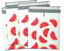 8x12 Watermelon Design Poly Bubble Mailers, (8.5x11 Usable Space) Protective Fun Colored Padded envelopes, Self Seal Adhesive Shipping Bags