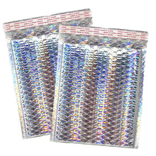 40 Pack 4X8, 6X10, 8.5X12 All Sizes Combo Holographic Bubble Mailers, Metallic Padded Envelopes, Heavy Duty Top Quality Self Sealing Mail