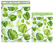 10x13, 14.5x19x4" Tropical Palm Leaves Flat Poly Mailers Combo, Mailing Shipping bags, Custom Banana Green leaf Medium and Large, Self Seal