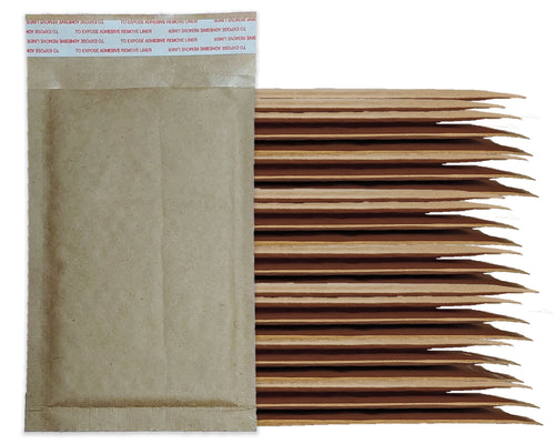 Brown Kraft 4x8" Bubble Mailers!  10, 25, 35 or 100 Pack Eco Freindly Padded Mailing Envelopes, Cushioned Shipping Recyclable Paper Mail Bag