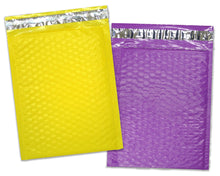 30 Pack 4x8, 6x10", 8x12, 10x15 Inch Hot Pink, Yellow, Purple Padded Colored Poly Bubble Mailers, Self Seal Mailing Shipping Envelope Bags
