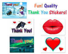 2 x 3" Quality Thank You Stickers,  70 lb Adhesive Shipping, Mailing, Scrapbooking, Planner Pack Set, Fall, Summer, Winter Theme Packaging