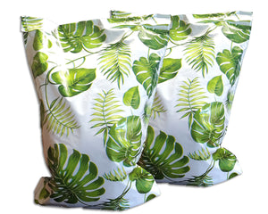 10x13, 14.5x19x4" Tropical Palm Leaves Flat Poly Mailers Combo, Mailing Shipping bags, Custom Banana Green leaf Medium and Large, Self Seal