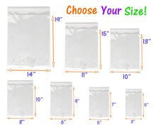 7 Sizes Crystal Clear Self Seal Transparent Plastic Cellophane Poly Bags,  Cookies, Candy, Gifts, Merchandise, Tshirts, Storage Bags 1.5 Mil