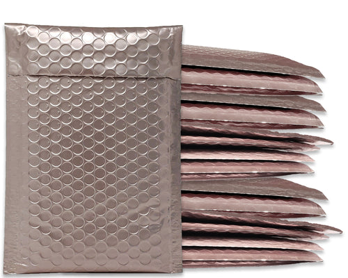 Your Choice! Metallic Bubble Mailers 8x12, 6x10, 5x9, 4x8 Nude Pink, Jewelry, Cosmetic, Copper Pink, Rose Gold 6x9 Shipping Padded Envelopes