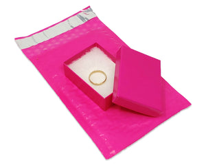 U.S.A- Hot Pink 3x2x1 Inch Cotton Filled Presentation Jewelry Boxes Paper Gift Display Retail Craft  Ring, Bracelets, Storage Pink Design