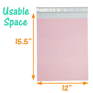 6x9, 9x12, 12x15, 14.5 x19 Pastel Pink Flat Poly Self Sealing shipping Mailers, Pink Design Mail bags, USPS, Fedex, UPS Approved Light pink