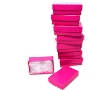 10, 30, 50, 100 Pack 2.5&quot;x 1.5 &quot;x1&quot; Hot Pink Cotton Filled Kraft Presentation Jewelry Boxes, Paper Gift Display, Retail Craft Ring Earring