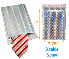 Holographic Metallic Bubble Mailers 4x8, 5x9, 6x10, 8.5x12, 9x13 Padded Shipping Quality Sturdy Strong Mailing Envelopes, Weather Resistant