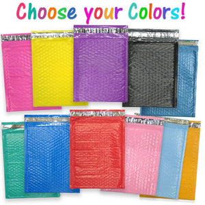 10, 30, 50, 100 Packs 6x10 inch Colored Poly Bubble Mailers! You Choose! 11 Colors Padded Envelope Mailers, Cushioned Peel N Seal Mail Bags