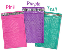 10, 25, 50, 100 Packs 4x8 inch Colored Poly Bubble Mailers! You Choose! 11 Colors ! Padded Envelope Mailers, Cushioned Peel N Seal Mail Bags