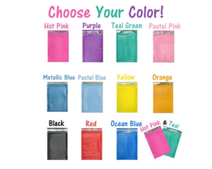 10, 30, 50, 100 Packs 6x10 inch Colored Poly Bubble Mailers! You Choose! 11 Colors Padded Envelope Mailers, Cushioned Peel N Seal Mail Bags