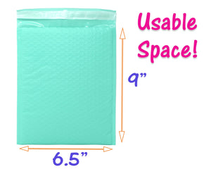 4x8, 6x10, 8x12, 14x20 Cyan Aqua Mint Colored Poly Bubble Mailers! 4 Sizes Padded Envelope Mailers, Air Cushioned Peel Seal Mail Bags!