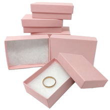 Pastel Pink 3.5x3.5x1 or 3x2x1 Inch Cotton Filled Presentation Jewelry Boxes Paper Gift Display Craft Ring, Bracelets, Storage Design U.S.A