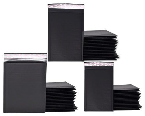 4x8, 6x10, 8x12 Combo!  Black Matte Kraft Bubble Mailers!  Made from Recycled Paper, Eco Freindly Quality Padded Cushioned Shipping Envelope