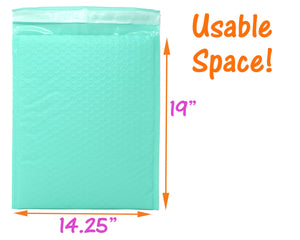 4x8, 6x10, 8x12, 14x20 Cyan Aqua Mint Colored Poly Bubble Mailers! 4 Sizes Padded Envelope Mailers, Air Cushioned Peel Seal Mail Bags!