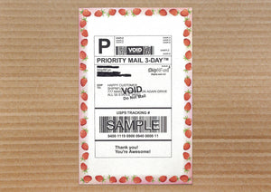 Strawberry Theme Shipping Labels -Top Quality Jam Free, 2 Labels per Sheet Mailing Address Labels, USPS, Fedex, UPS Approved Half Page Blank