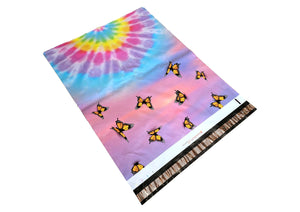 14x17, 19x24 Inch Poly Mailers, Tie Dye Monarch Butterflies Designer Self Seal Unpadded Shipping Bags, Inner lining Flat L, XL Envelopes