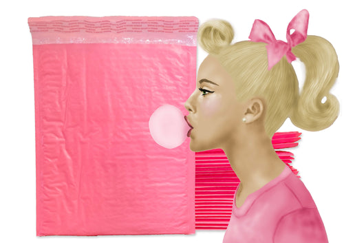 8x12 Bubble Gum Pink Colored Poly Bubble Mailers,  Protective Fun Padded Mailing envelopes, Self Seal Adhesive Shipping Bags 8.5x11 Usable