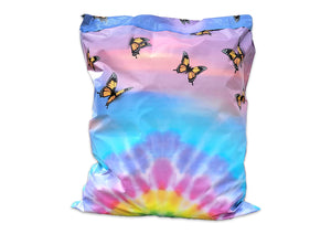 14x17, 19x24 Inch Poly Mailers, Tie Dye Monarch Butterflies Designer Self Seal Unpadded Shipping Bags, Inner lining Flat L, XL Envelopes