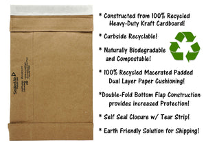 Eco Friendly Brown Kraft Heavy Duty Paper Padded Mailers! Cushioned Recyclable Mailing Envelopes, Shipping Gifts,