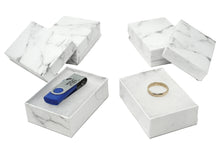 Greek Marble Cotton Filled Jewelry Boxes Display Presentation for Gifts Crafts Ring, Bracelets, White, Black 3 Sizes 3x2x1, 2.5x1.5x1 3x3x1