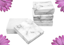 Greek Marble Cotton Filled Jewelry Boxes Display Presentation for Gifts Crafts Ring, Bracelets, White, Black 3 Sizes 3x2x1, 2.5x1.5x1 3x3x1