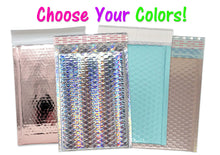 7x11 Rose Gold Mirrored, Holographic, Ice Blue, Nude Pink, Metallic Bubble Mailers, Shipping Envelopes Combo Durable Fun lightweight Mailing