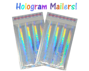 4x8" Bubble Mailers, Polished Rose Gold, Pink, Hologram, Teal Metallic, Mirrored Padded Self Sealing Mailing Shipping Reflective Envelopes