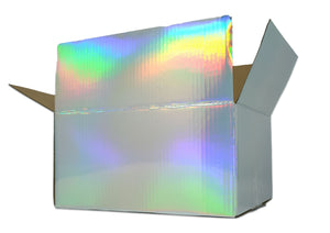 8x6x4" Hologram Designer Boxes, Recyclable, Shiny, Reflective Reusable Holographic Cardboard Paper Favor Shipping Boxes, Cute Party Gifts